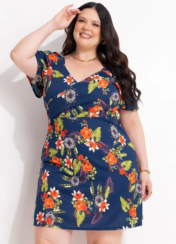 Marguerite - Vestido Floral Azul em Malha 3