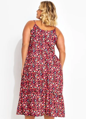 Marguerite - Vestido Floral Colorido em Jersey Acetinado - MARGUERITE