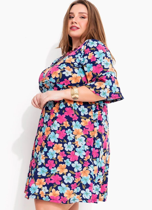 Marguerite - Vestido Floral Colorido em Malha Fria 6