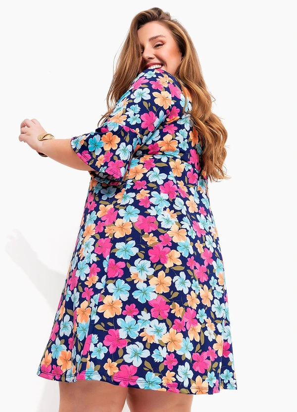 Marguerite - Vestido Floral Colorido em Malha Fria 2