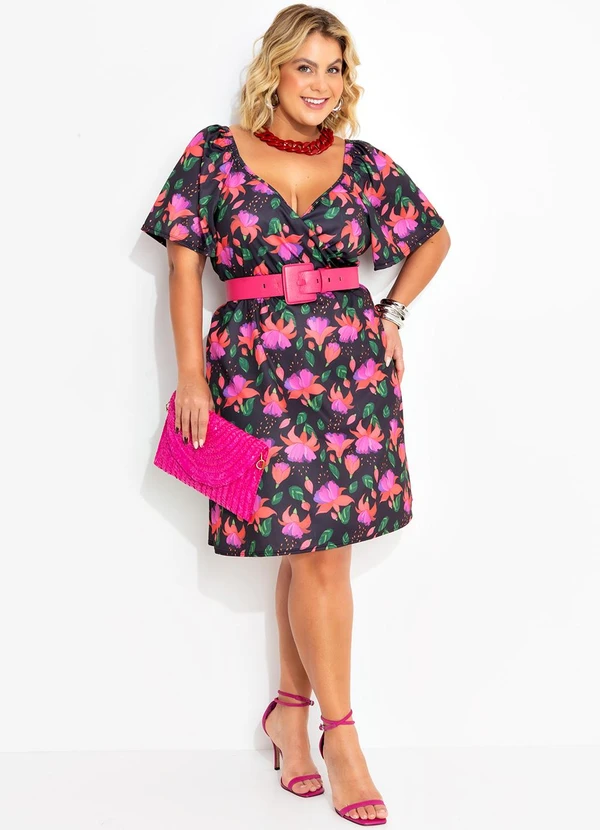 Marguerite - Vestido Floral Exótico em Jersey Acetinado 6