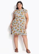 Vestido Floral Mescla em Meia Malha