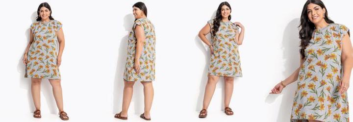 Vestido Floral Mescla em Meia Malha