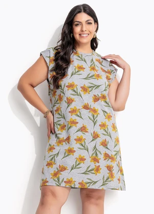 Marguerite - Vestido Floral Mescla em Meia Malha - MARGUERITE