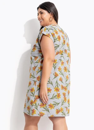 Marguerite - Vestido Floral Mescla em Meia Malha - MARGUERITE
