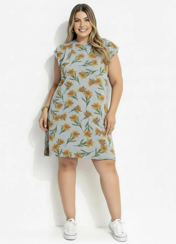 Marguerite - Vestido Floral Mescla em Meia Malha 3