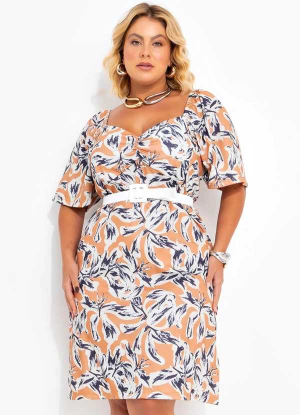 Marguerite - Vestido Floral Orgânico em Jersey Acetinado