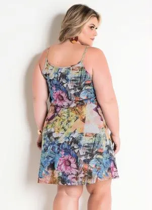 Marguerite - Vestido Floral Plus Size com Alças e Transpasse - MARGUERITE