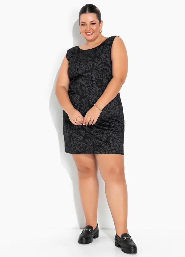 Marguerite - Vestido Floral Preto com Tiras Plus Size 4