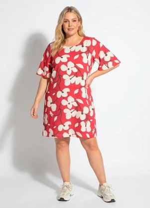 Marguerite - Vestido Floral Vermelho em Malha Fria - MARGUERITE