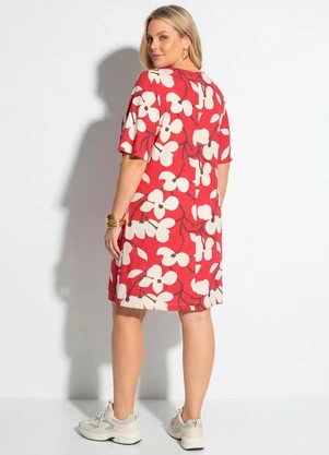 Marguerite - Vestido Floral Vermelho em Malha Fria - MARGUERITE
