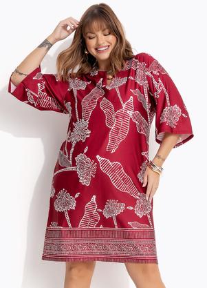Vestido (Folhagem Barrada) em Malha Fria