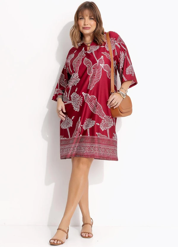 Marguerite - Vestido Folhagem Barrada em Malha Fria 3