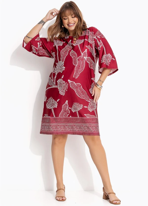 Marguerite - Vestido Folhagem Barrada em Malha Fria 5