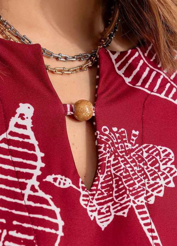 Marguerite - Vestido Folhagem Barrada em Malha Fria 8