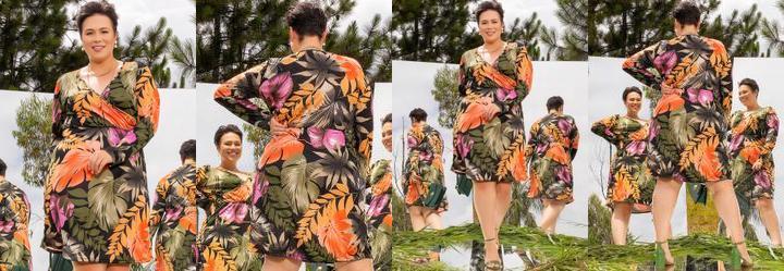 Vestido Folhagem Preta em Malha