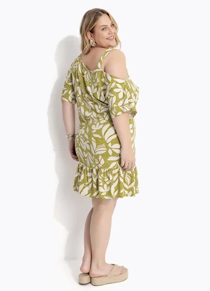 Marguerite - Vestido Folhagem Verde em Malha de Viscose - MARGUERITE