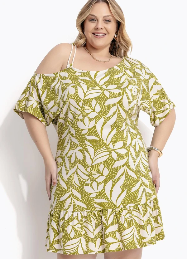 Marguerite - Vestido Folhagem Verde em Malha de Viscose 7