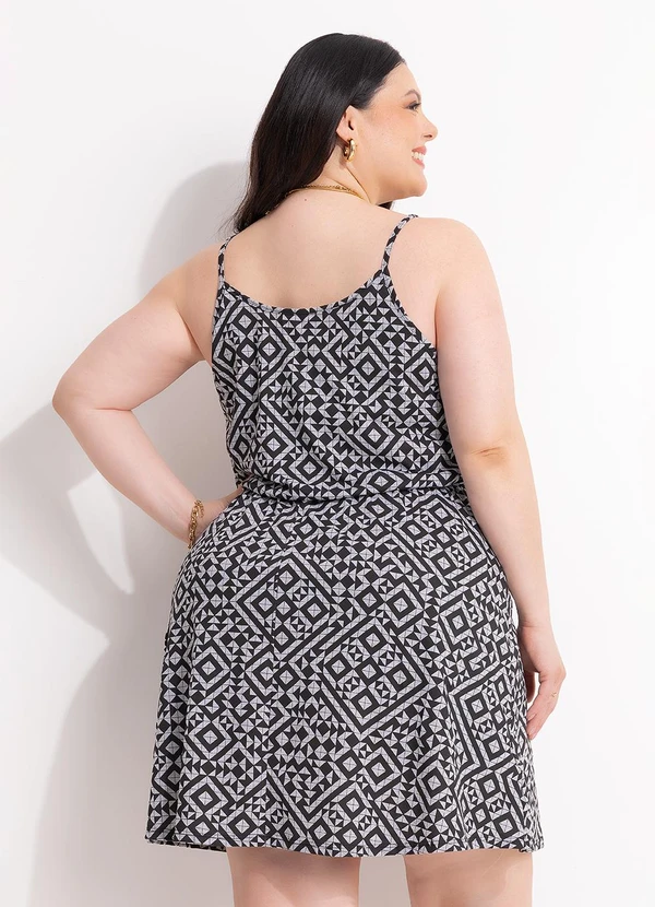 Marguerite - Vestido Geométrico Cinza em Malha 5