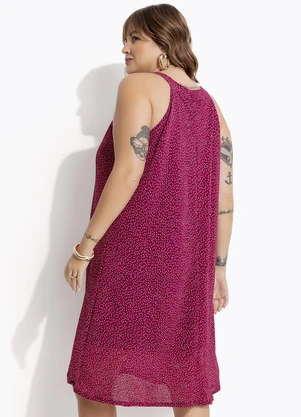 Marguerite - Vestido Halter Poá Abstrato em Tule Plissado - MARGUERITE
