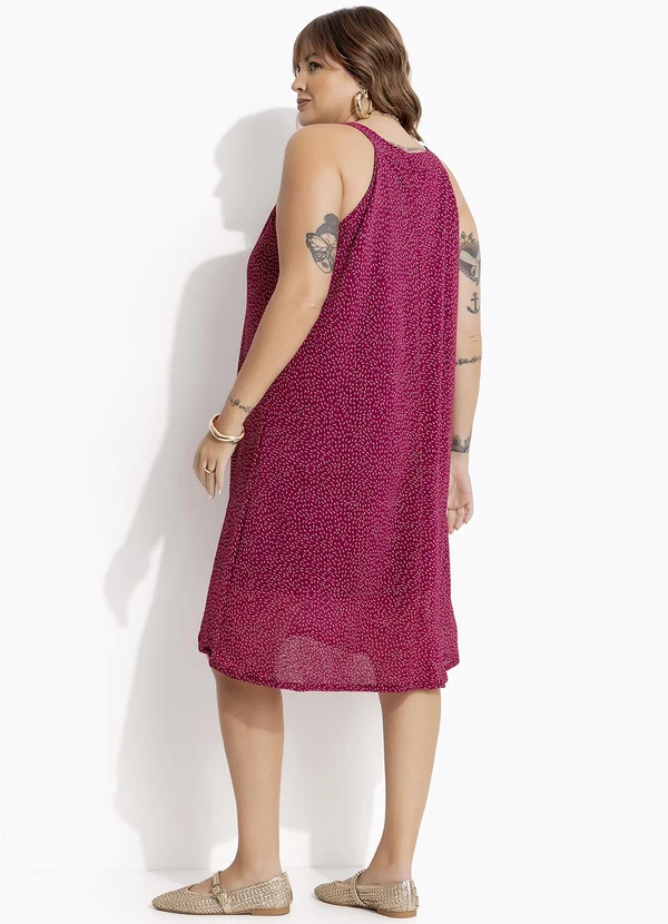 Marguerite - Vestido Halter Poá Abstrato em Tule Plissado 5