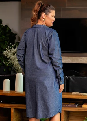Marguerite - Vestido Jeans Azul Escuro em Liocel - MARGUERITE