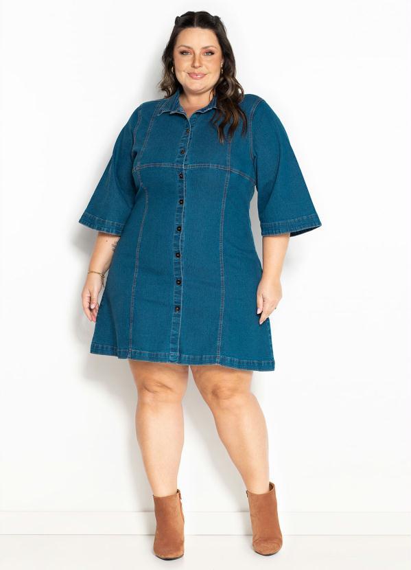 Marguerite - Vestido Jeans com Mangas Amplas Plus Size 4