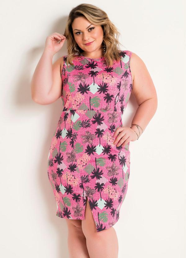 Marguerite - Vestido Justo Coqueiros Plus Size