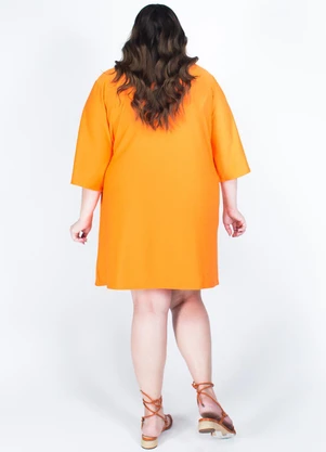 Marguerite - Vestido Laranja em Malha Anarruga. - MARGUERITE