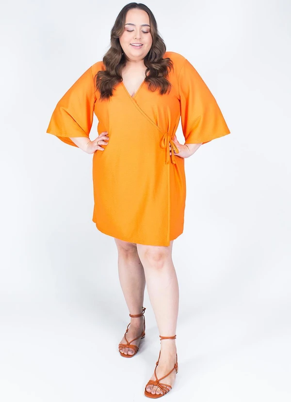 Marguerite - Vestido Laranja em Malha Anarruga. 3