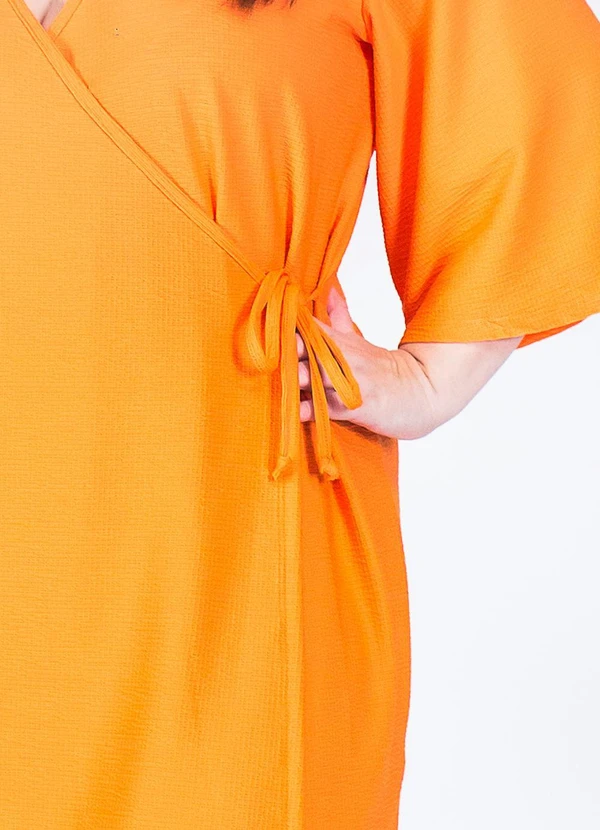 Marguerite - Vestido Laranja em Malha Anarruga. 5