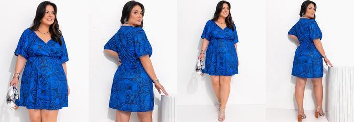 Vestido Lembrana Martima em Jersey Acetinado