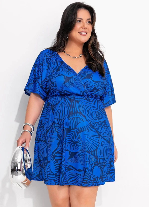 Marguerite - Vestido Lembrança Marítima em Jersey Acetinado