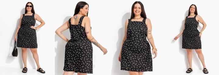 Vestido Liberty Margaridas em Malha de Poli�ster