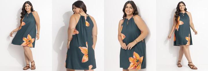 Vestido Lrio Laranja em Malha Fria