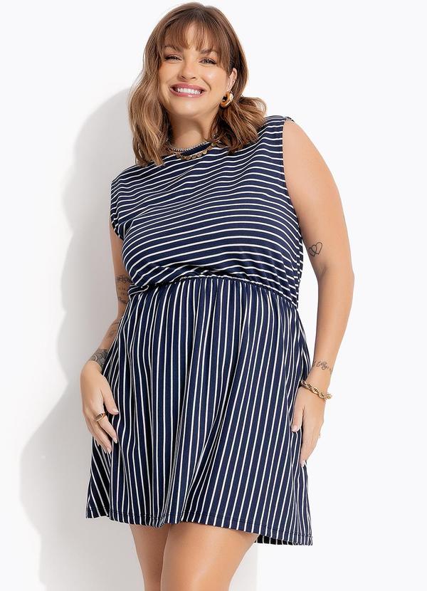 Vestido (Listra) em Meia Malha Listrada