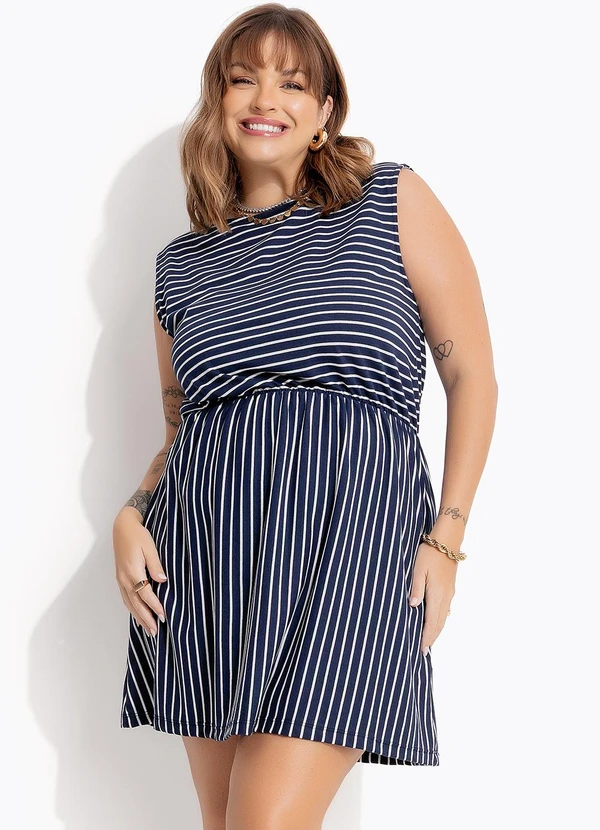 Marguerite - Vestido Listra em Meia Malha Listrada