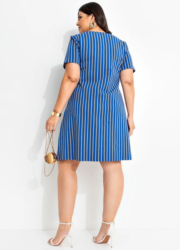 Marguerite - Vestido Listrado Colorido em Malha de Viscose 3