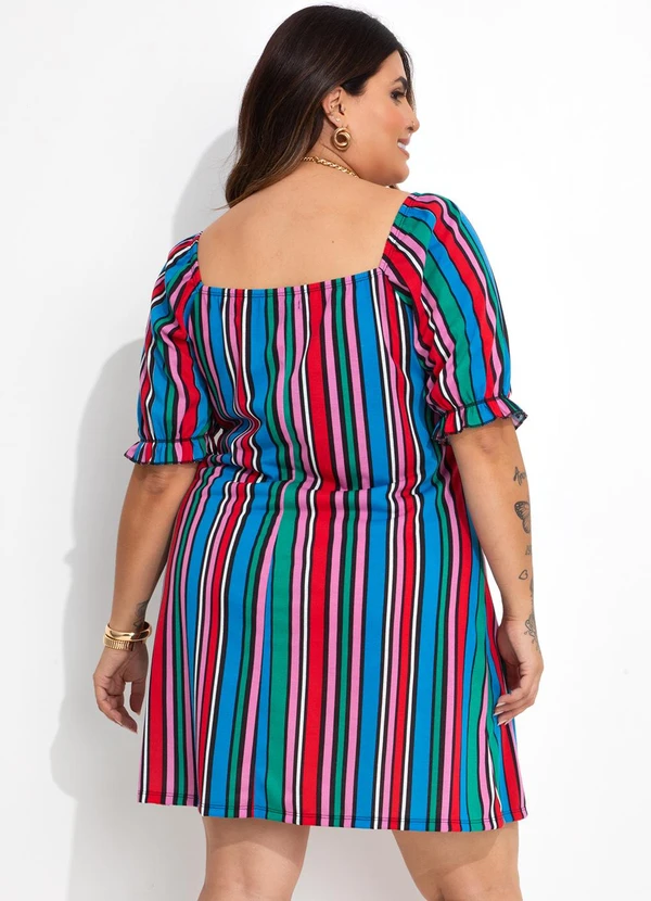 Marguerite - Vestido Listrado Colorido em Malha 2