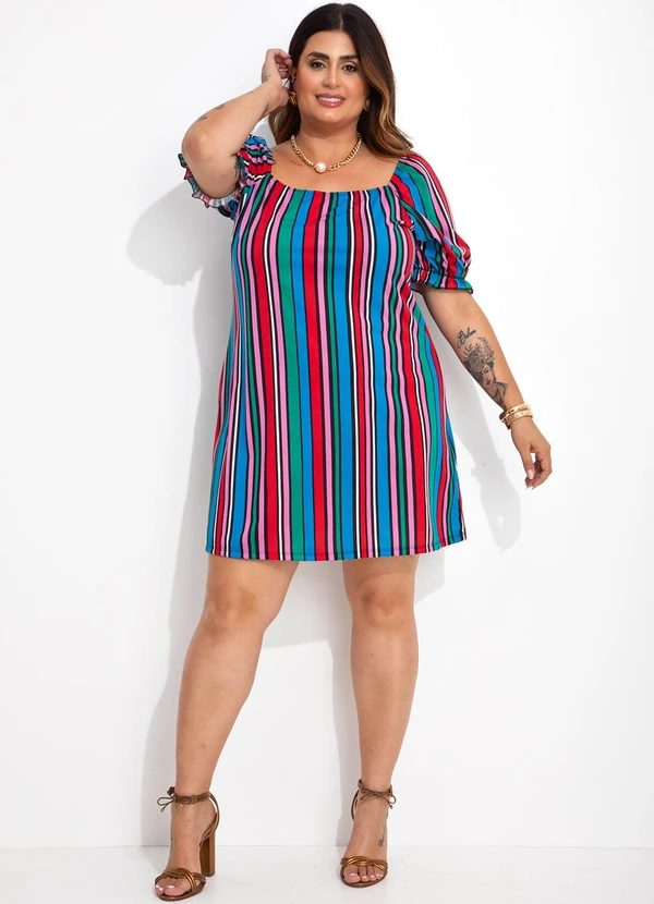 Marguerite - Vestido Listrado Colorido em Malha 3