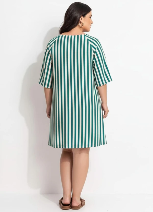 Marguerite - Vestido Listrado Verde em Malha Texturizada 2