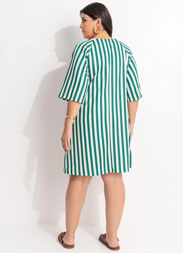 Marguerite - Vestido Listrado Verde em Malha Texturizada 6