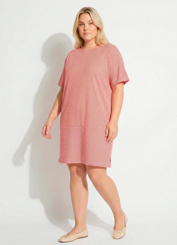 Vestido (Listrado Vermelho) em Malha