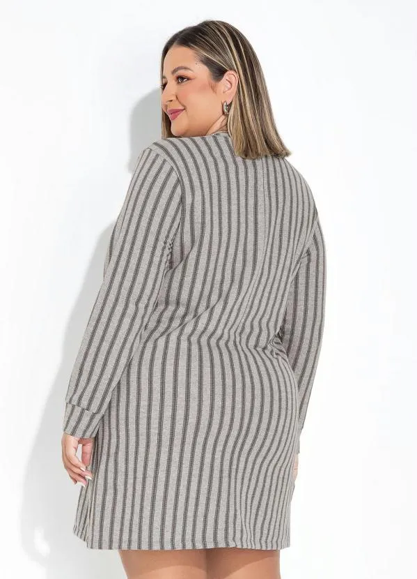 Marguerite - Vestido Listras Mescla com Mangas Size 2