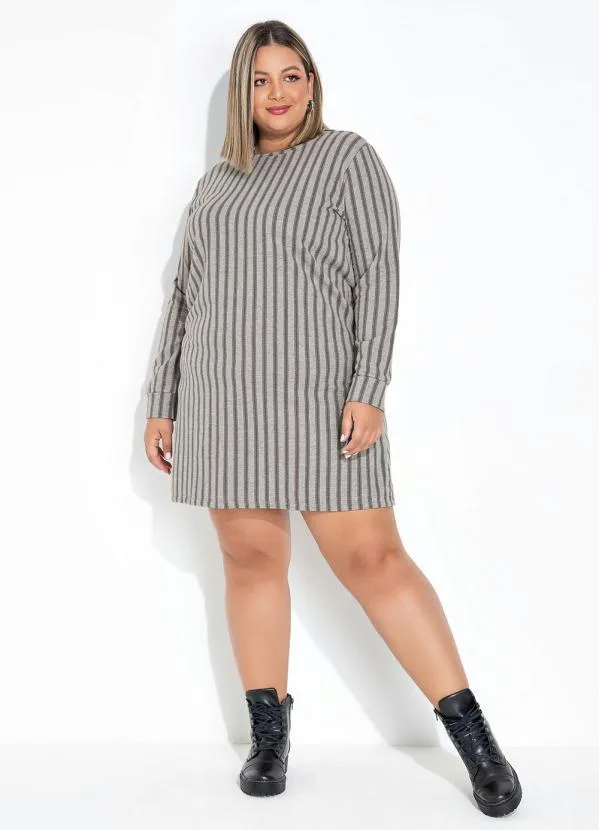 Marguerite - Vestido Listras Mescla com Mangas Size 3