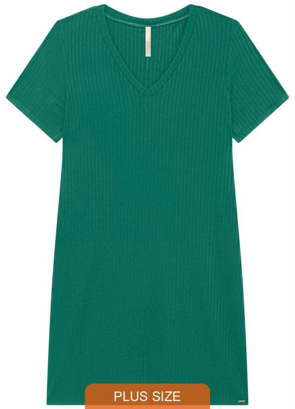 Lunender Mais Mulher - Vestido Malha Canelado Tracy Verde