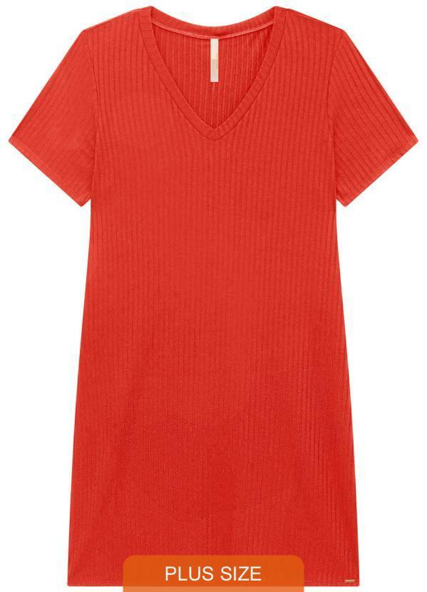 Lunender Mais Mulher - Vestido Malha Canelado Tracy Vermelho