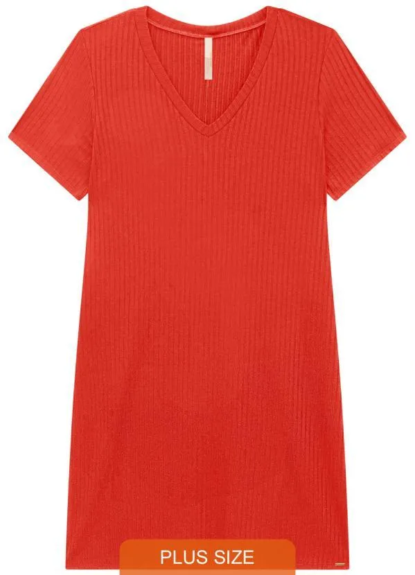 Lunender Mais Mulher - Vestido Malha Canelado Tracy Vermelho