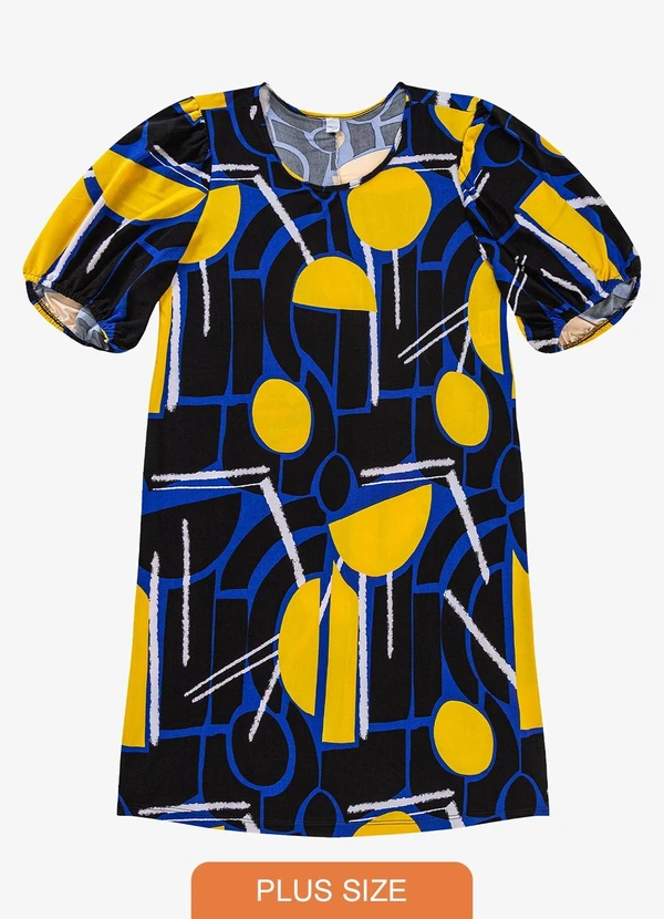 Infinita Cor - Vestido Malha Fria Plus Azul