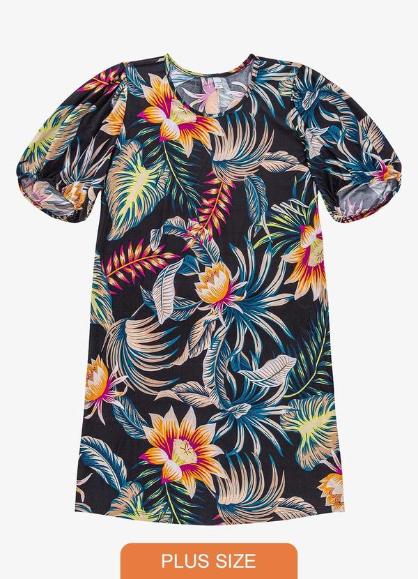 Infinita Cor - Vestido Malha Fria Plus Preto 1